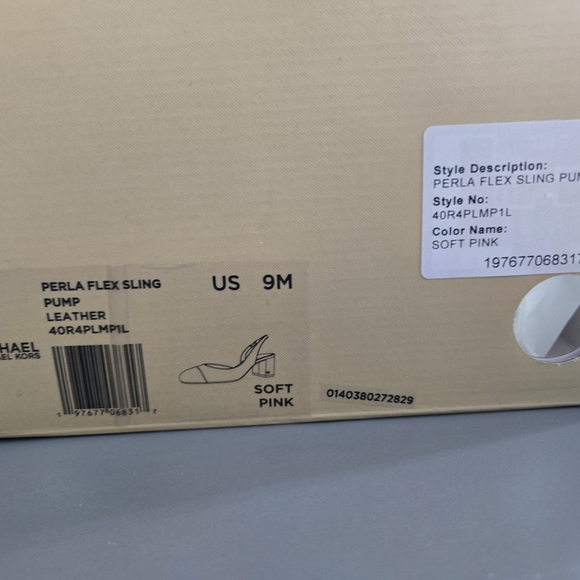 Michael Kors Pink and Black Block Heel Slingbacks - Picture 2 of 6